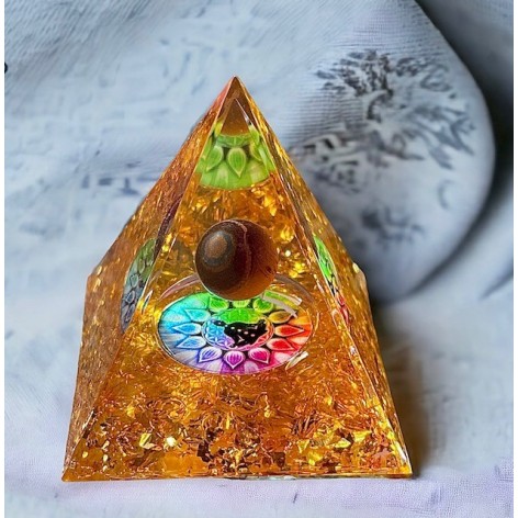 Pyramid orgonite, Tiger eye meditation