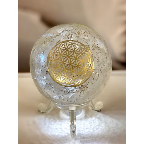 Orgonite sphère, Fleur de vie