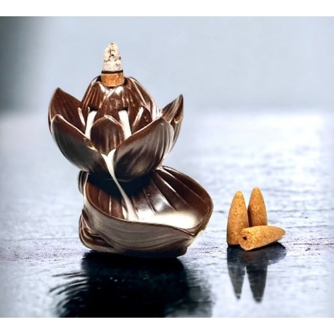 River cone incense burner, Lotus