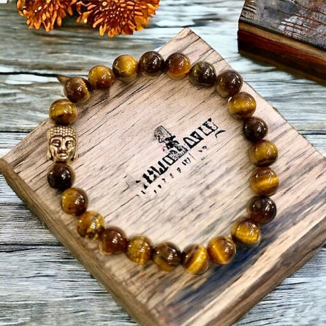 Tigerauge & Buddha Armband