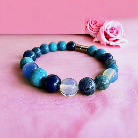 Bracelet Turquoise, Lapis & Oeil de chat