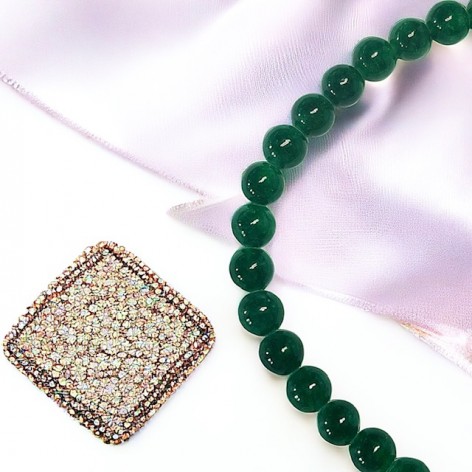 Green jade pearl necklace