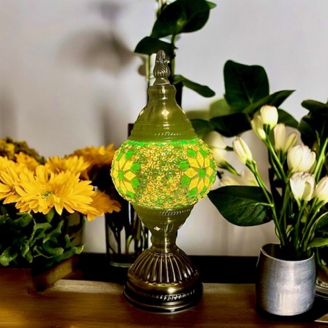 Lampe mosaïque verte